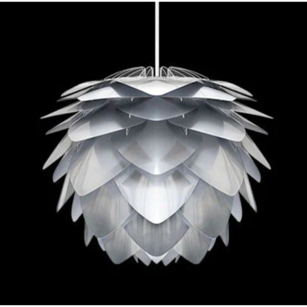 Vita Pendant Light by Silvia Color Steel w/Swag Textile Chord White Set NIB